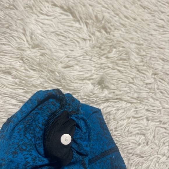 Lululemon" Wunder Under Pant III Luon Spray Jacquard shocking Blue Black - Picture 13 of 15